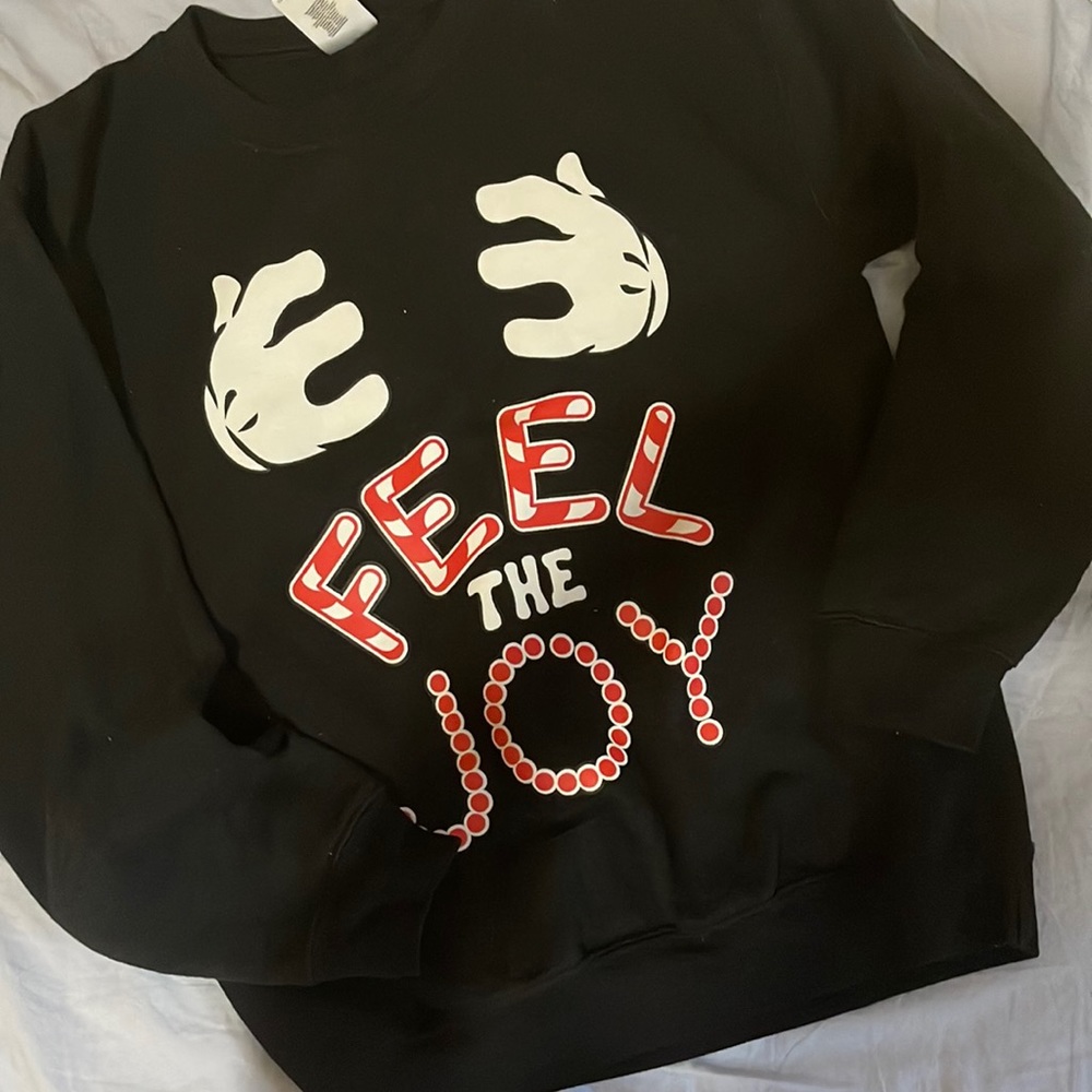 Custom Crewneck with Mickeys hand prints